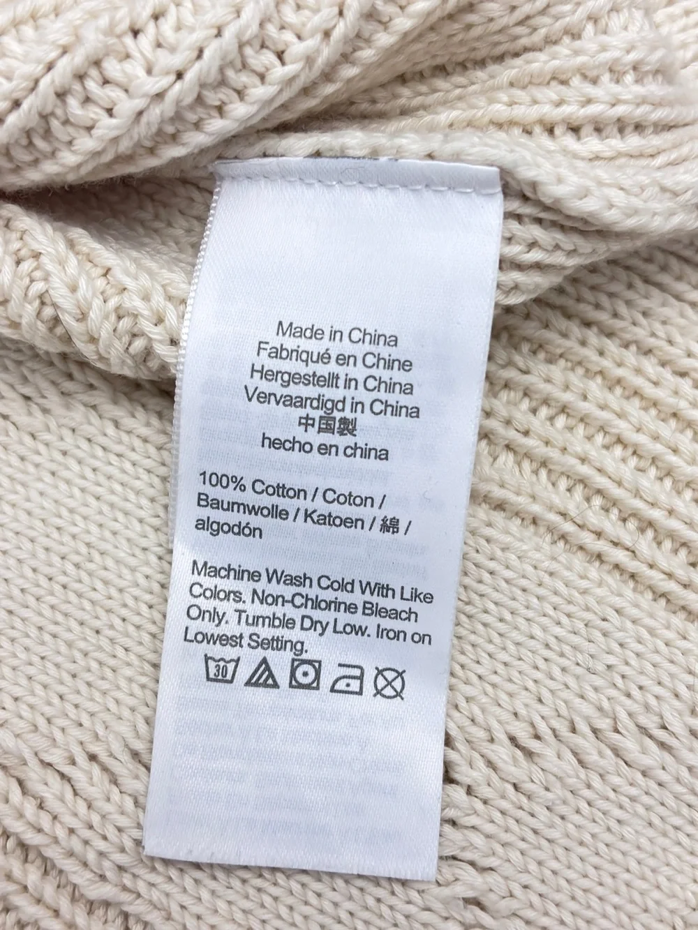 J. Crew Cable Knit Sweater Fisherman Mock Neck Cream Women XL